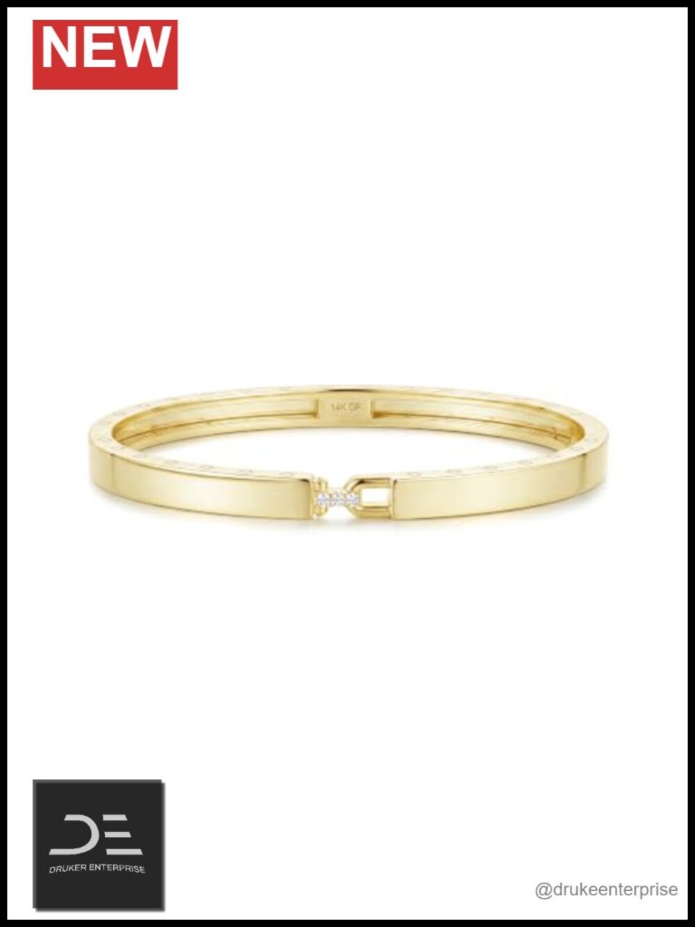 14K Gold Filled Bangle Bracelet for Women - Hypoallergenic, 6mm
